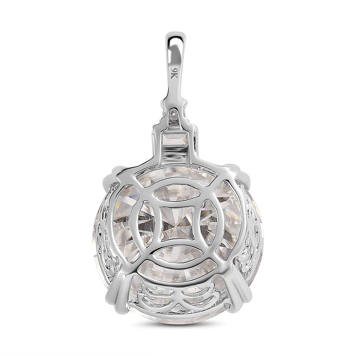 9K White Gold Moissanite Pendant 11.34 Ct 7261929 4
