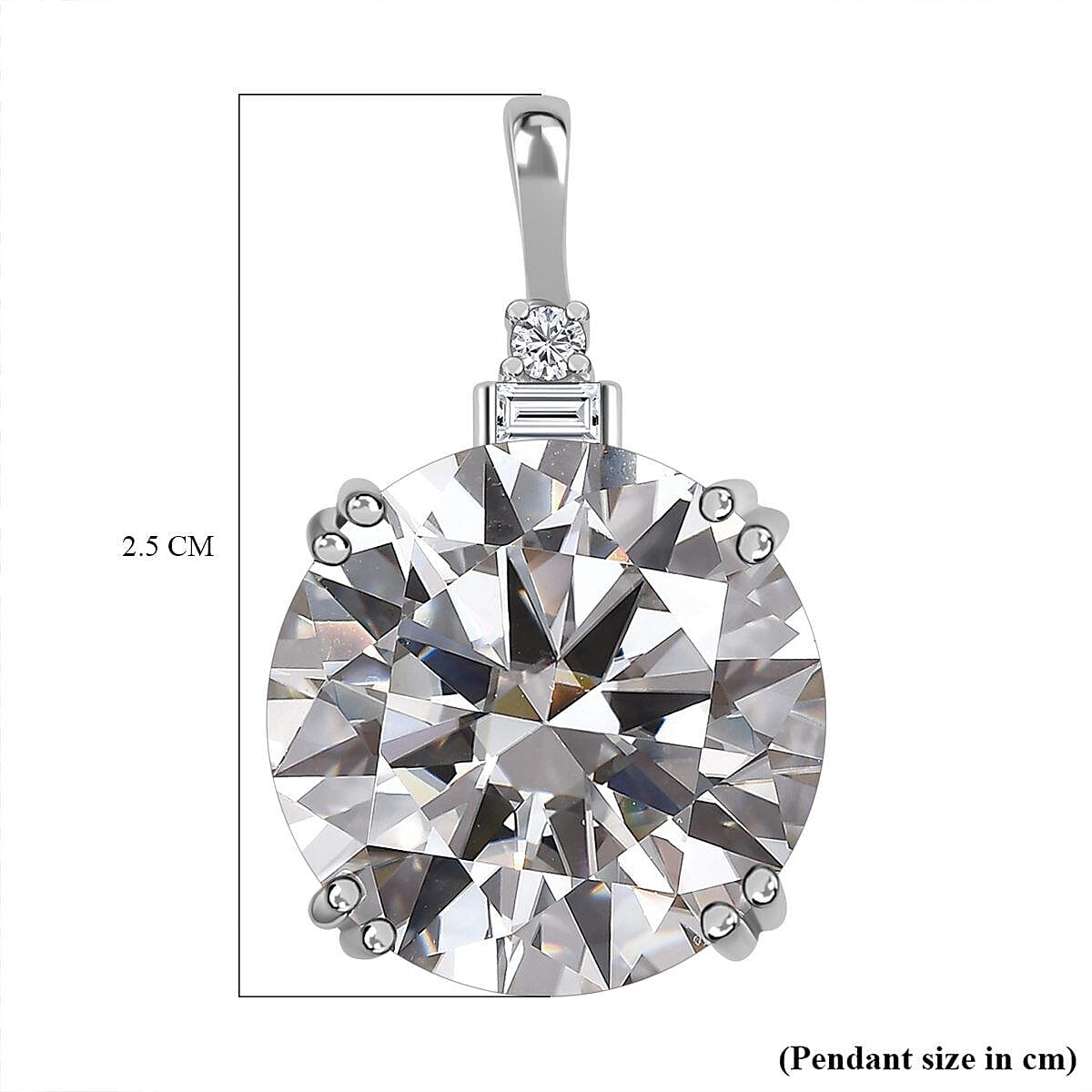 9K White Gold Moissanite Pendant 11.34 Ct 7261929 5