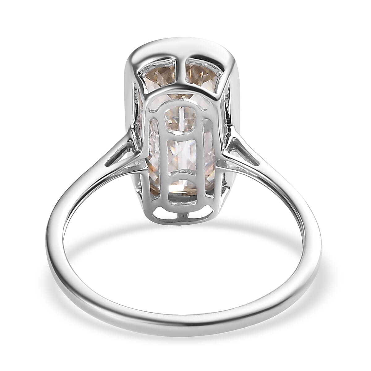 9K White Gold Moissanite Cushion Solitaire Ring 3.81 Ct 7197005 10