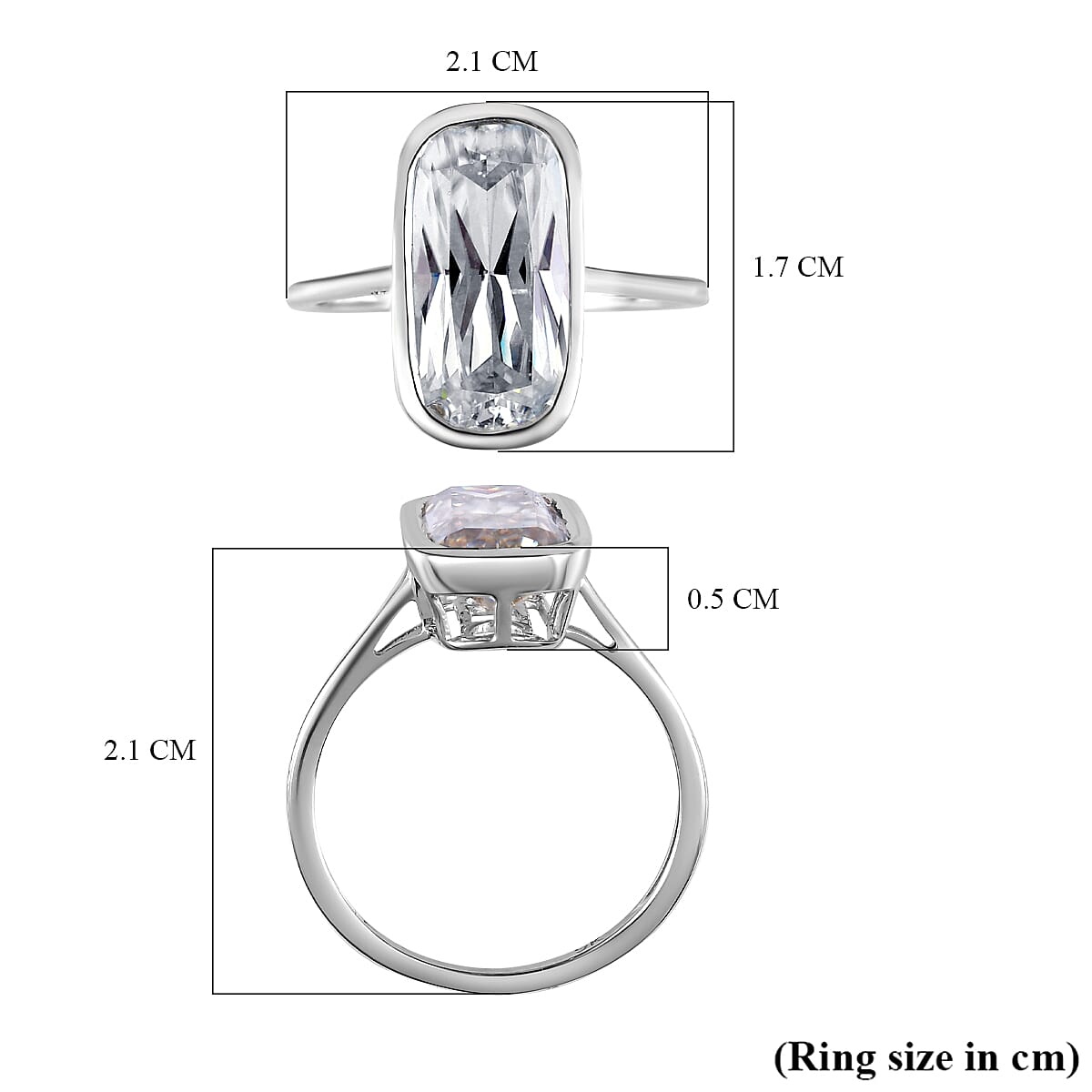 9K White Gold Moissanite Cushion Solitaire Ring 3.81 Ct 7197005 12