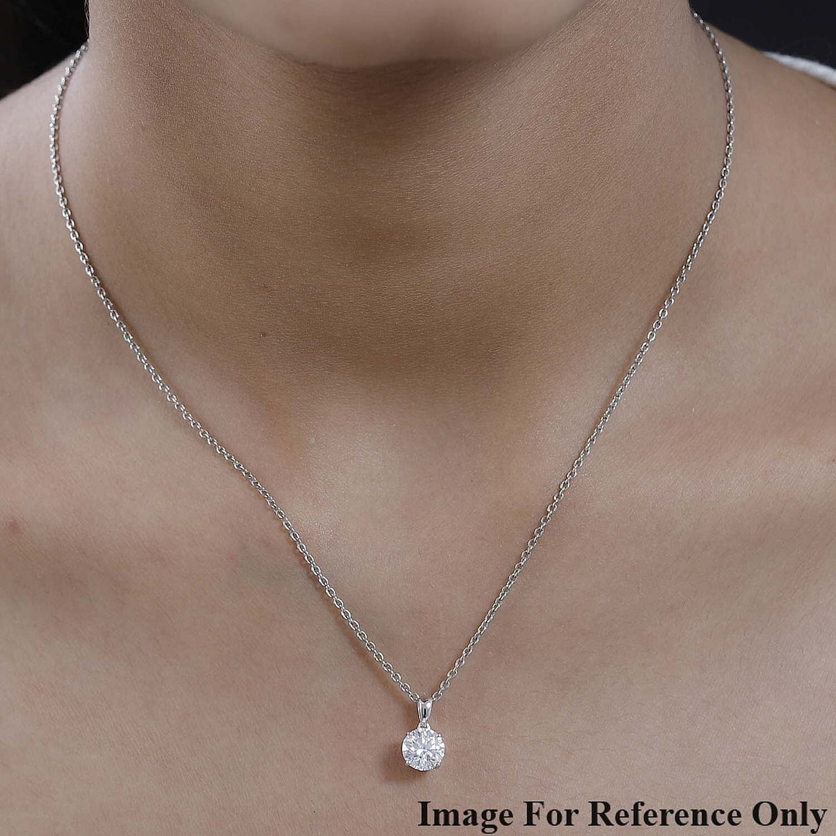 1.2 Ct. Moissanite Solitaire pendant in 9K White Gold 7632598 2