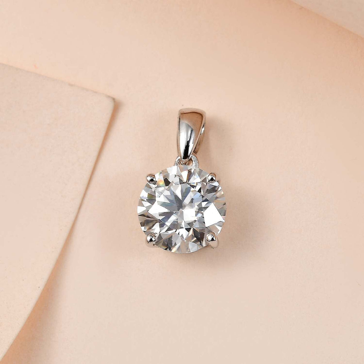 1.2 Ct. Moissanite Solitaire pendant in 9K White Gold 7632598 3