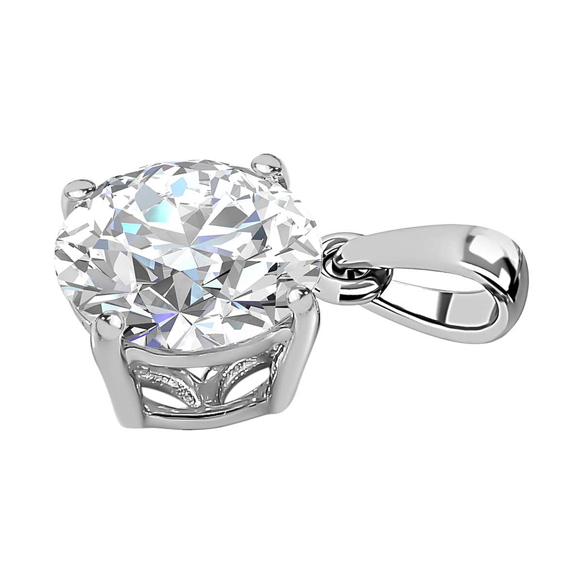 1.2 Ct. Moissanite Solitaire pendant in 9K White Gold 7632598 4