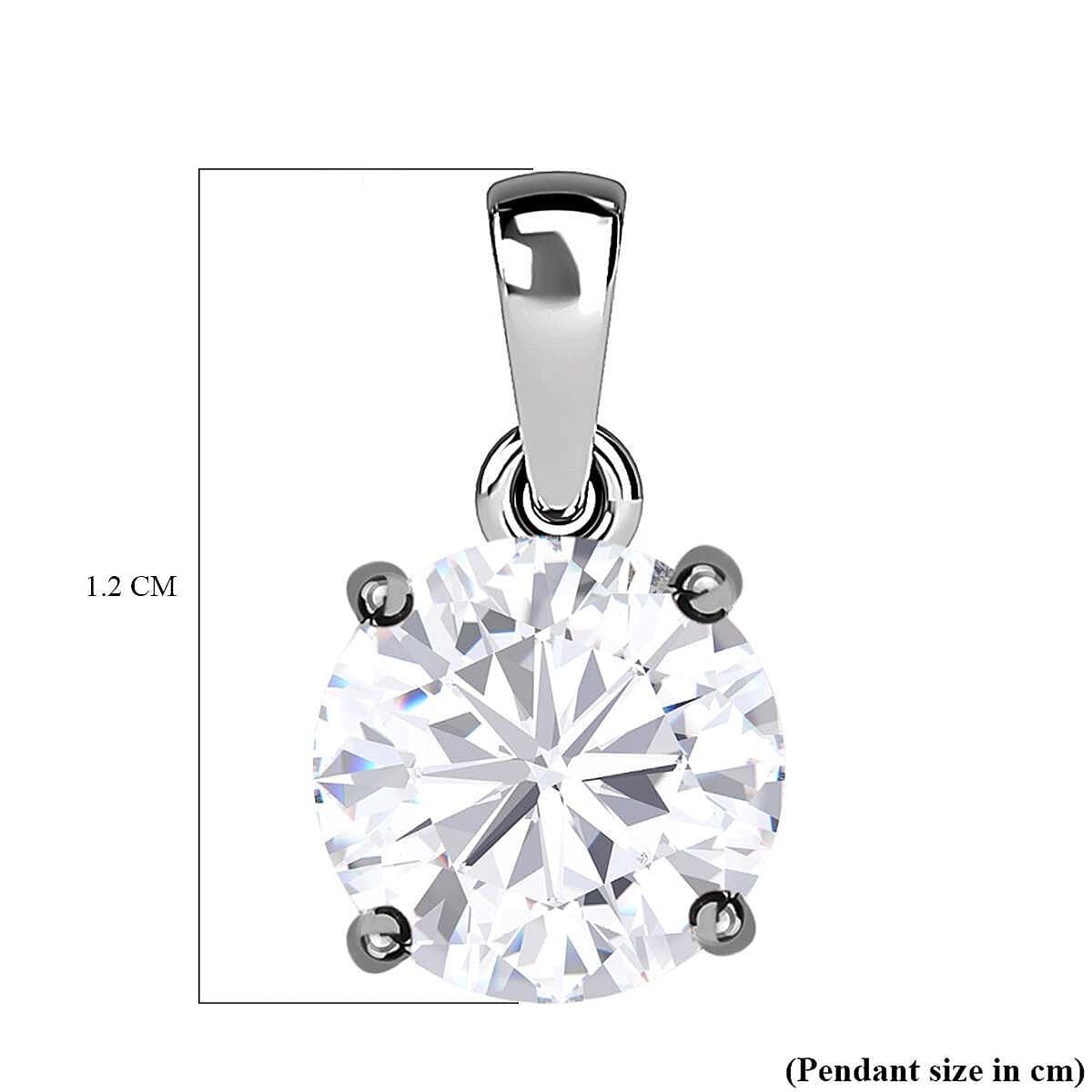 1.2 Ct. Moissanite Solitaire pendant in 9K White Gold 7632598 6