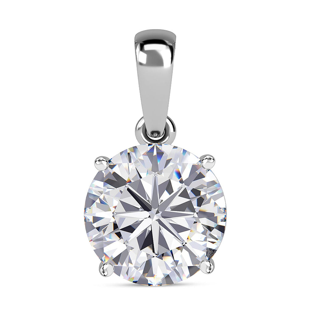9K White Gold Moissanite Solitaire Pendant 1.78 Ct