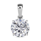 9K White Gold Moissanite Solitaire Pendant 1.78 Ct