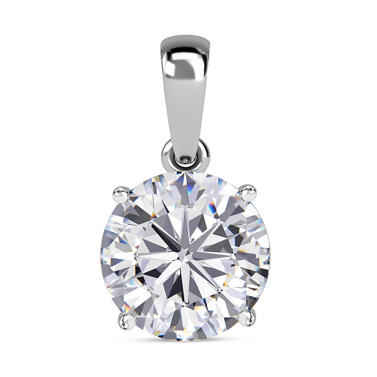9K White Gold Moissanite Solitaire Pendant 1.78 Ct 7514181 0