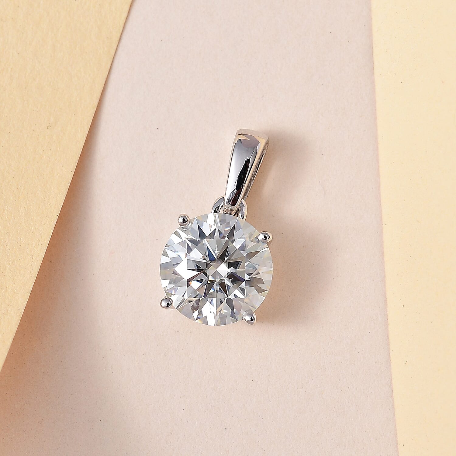 9K White Gold Moissanite Solitaire Pendant 1.78 Ct 7514181 3