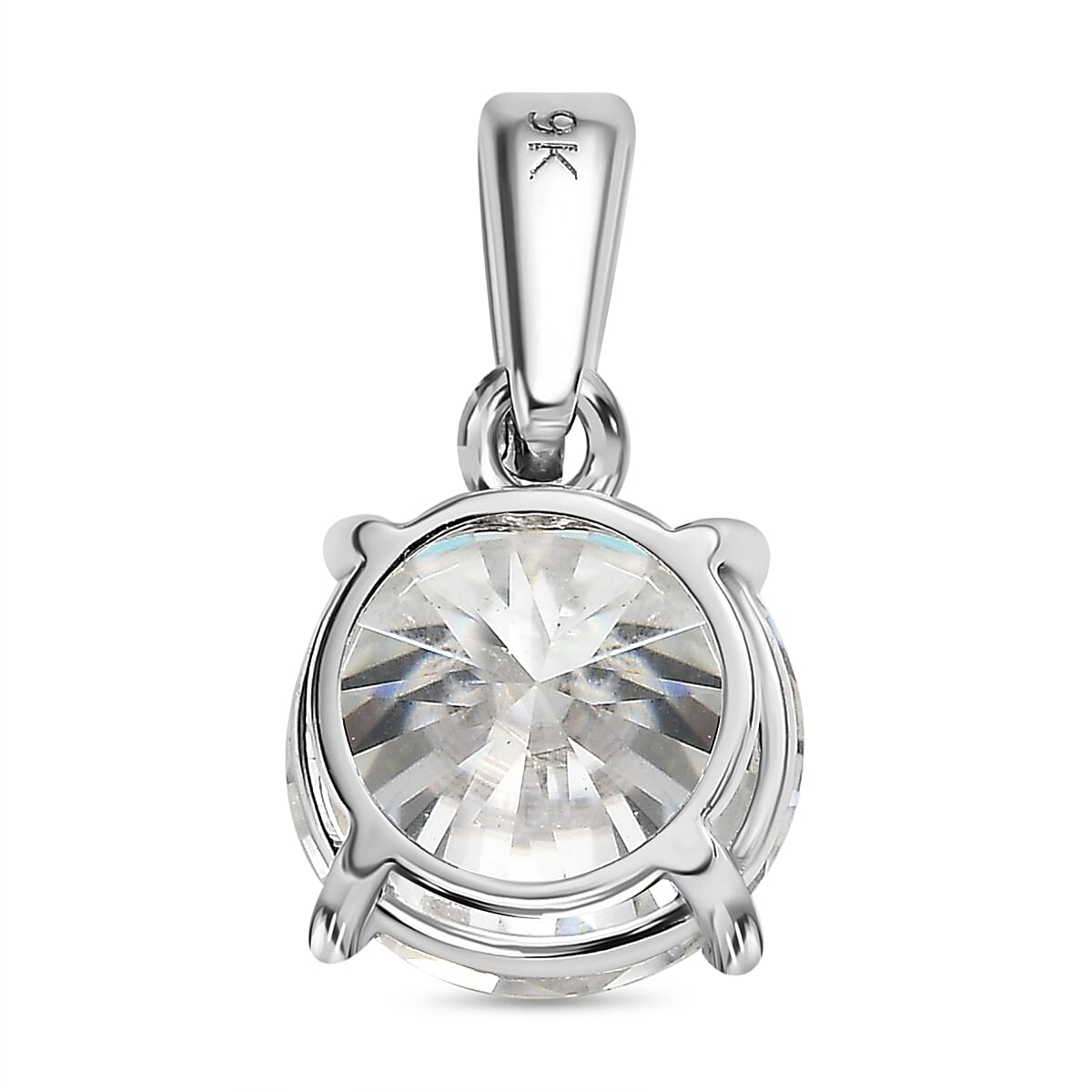 9K White Gold Moissanite Solitaire Pendant 1.78 Ct 7514181 5