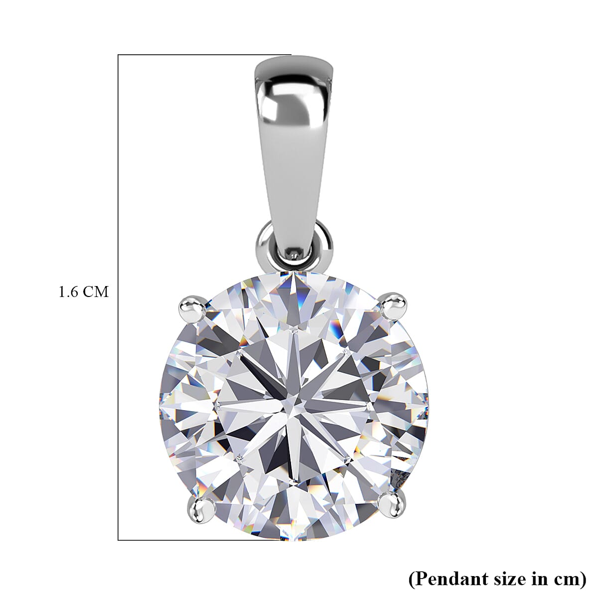 9K White Gold Moissanite Solitaire Pendant 1.78 Ct 7514181 6