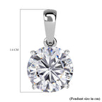 9K White Gold Moissanite Solitaire Pendant 1.78 Ct