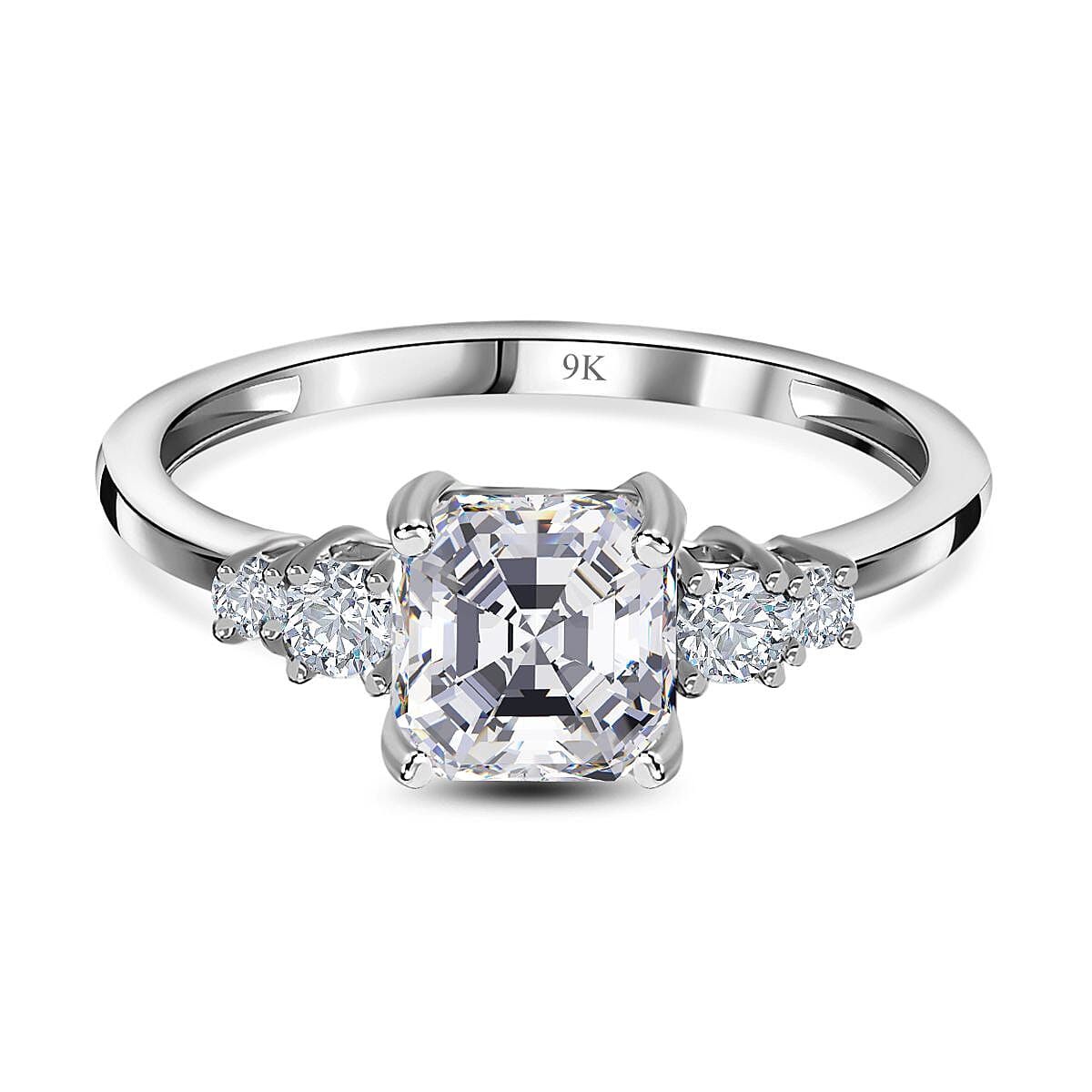 9K White Gold Moissanite Ring 1.34 Ct 7662495 0