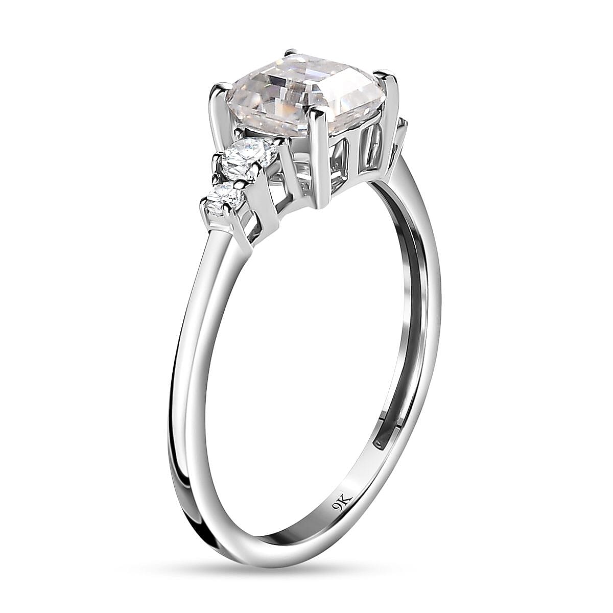 9K White Gold Moissanite Ring 1.34 Ct 7662495 3