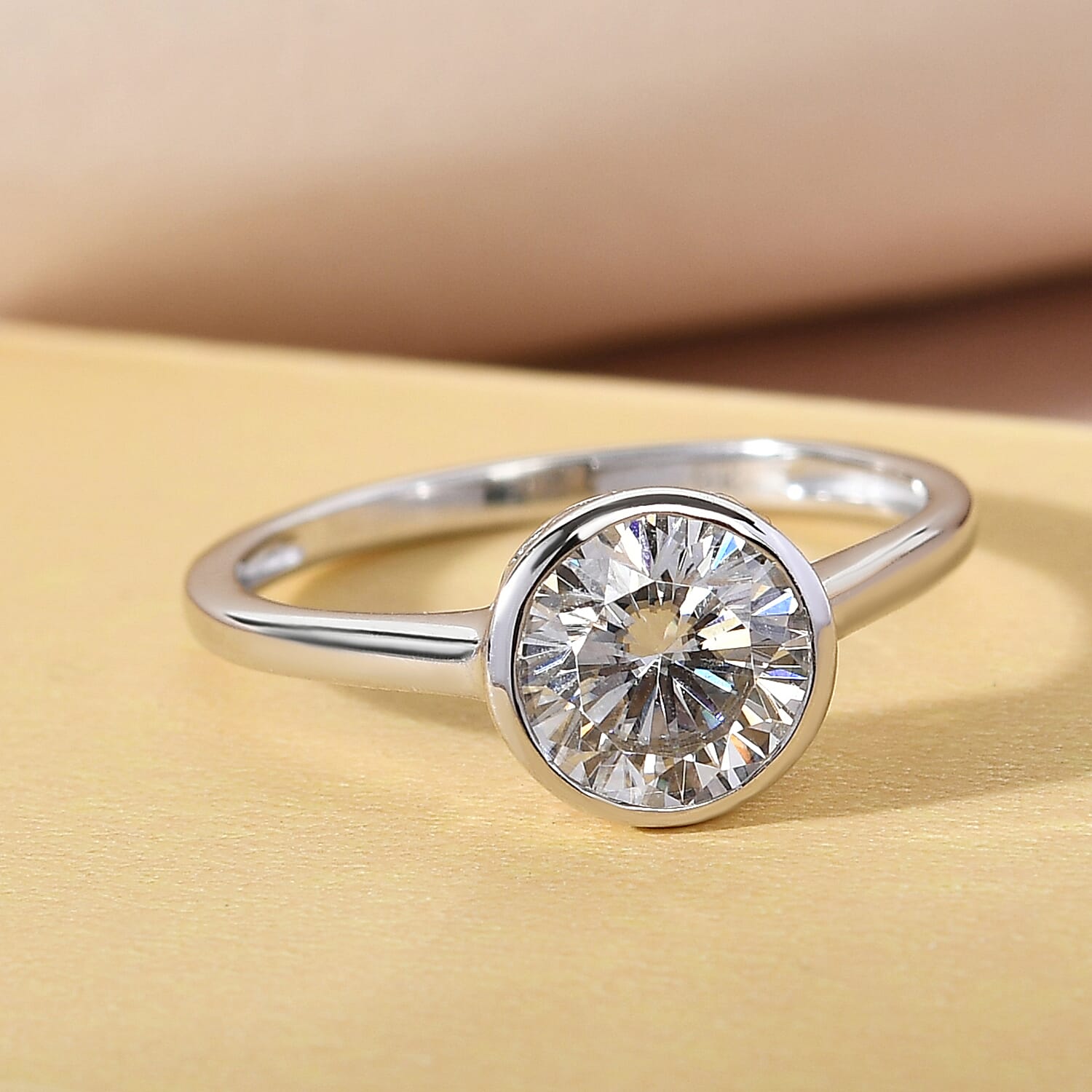9K White Gold Moissanite Solitaire Ring 1.18 Ct 7312115 2