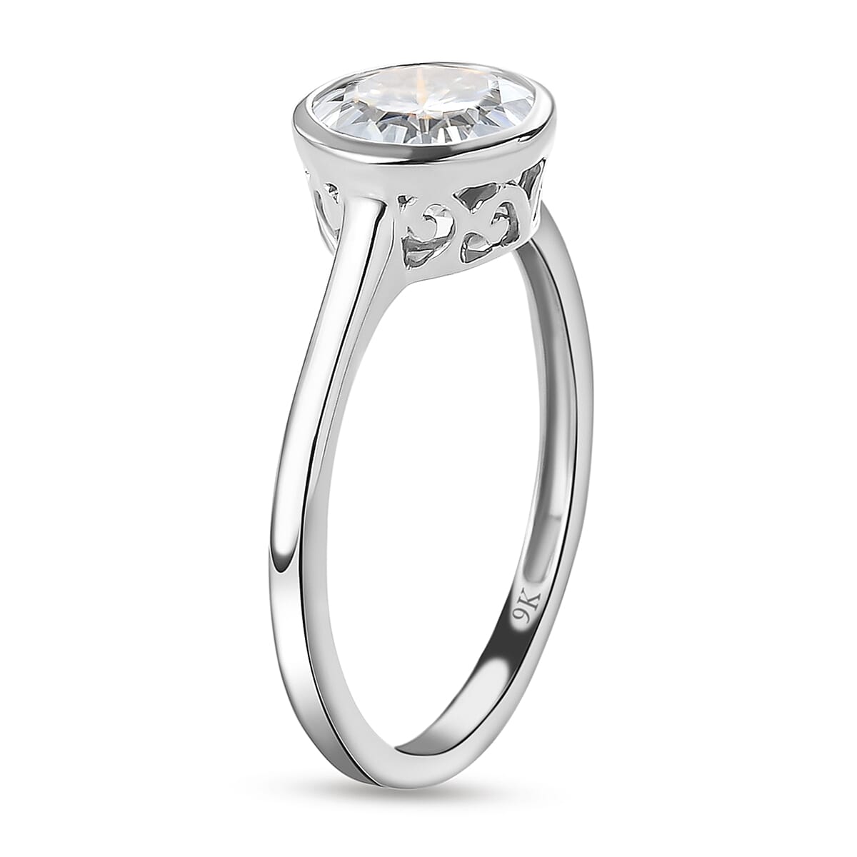 9K White Gold Moissanite Solitaire Ring 1.18 Ct 7312115 4
