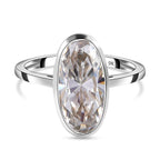 9K White Gold Moissanite Solitaire Ring 3.02 Ct.