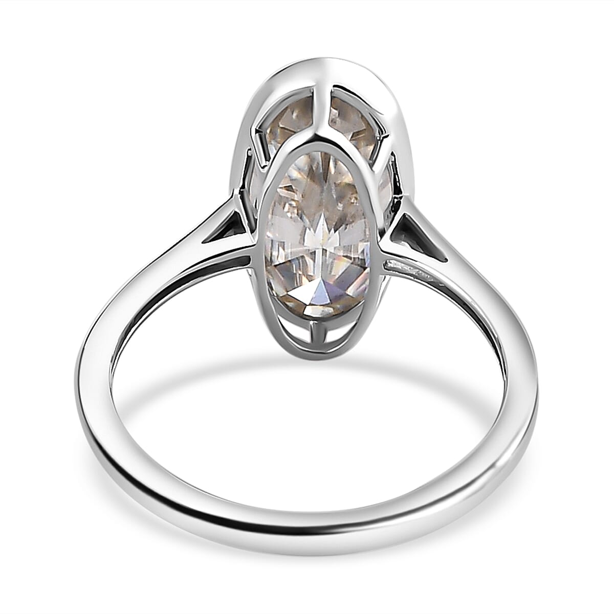 9K White Gold Moissanite Oval Solitaire Ring 3.02 Ct 7196979 10