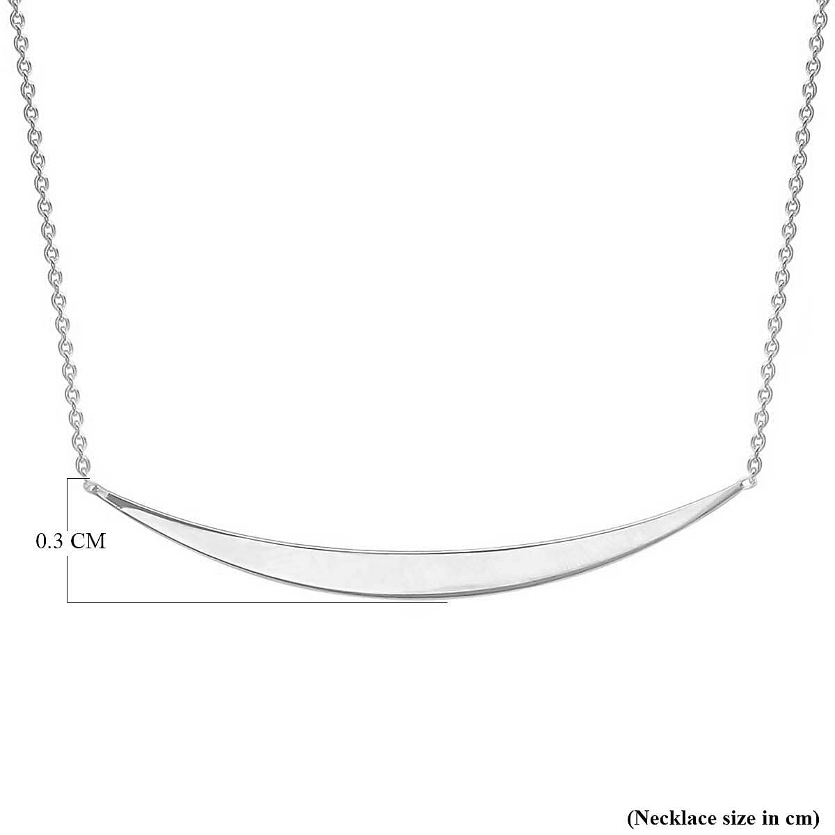 9K White Gold 41mm x 3mm Curved Bar Adjustable Necklace 16 Inch to 17 Inch 7445540 3