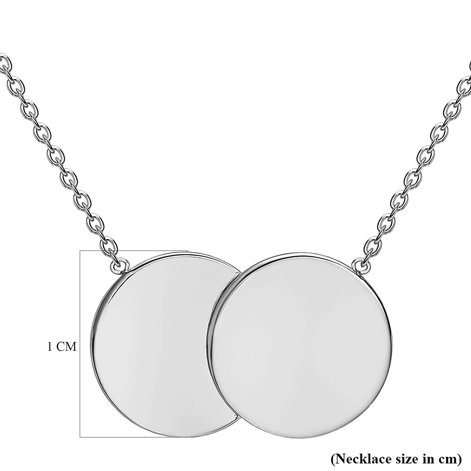 9K White Gold 16.8mm x 10mm Double-Disc Adjustable Necklace 16 Inch to 17 Inch 7445543 3