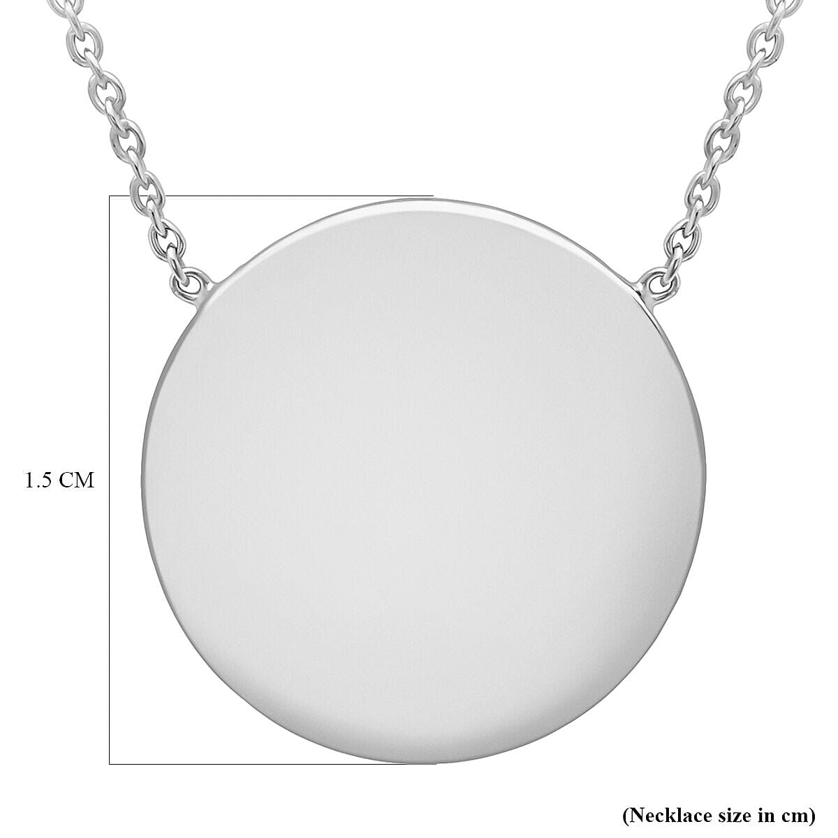 9K White Gold 15mm Disc Pendant Adjustable Necklace 16 Inch to 17 Inch 7445461 4