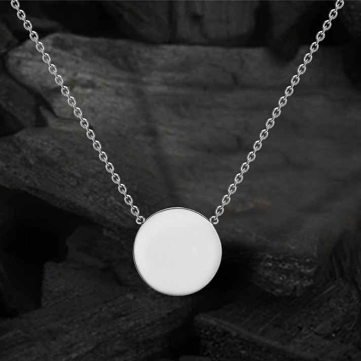 9K White Gold 10mm Disc Adjustable Necklace 16 Inch to 17 Inch 7457773 2