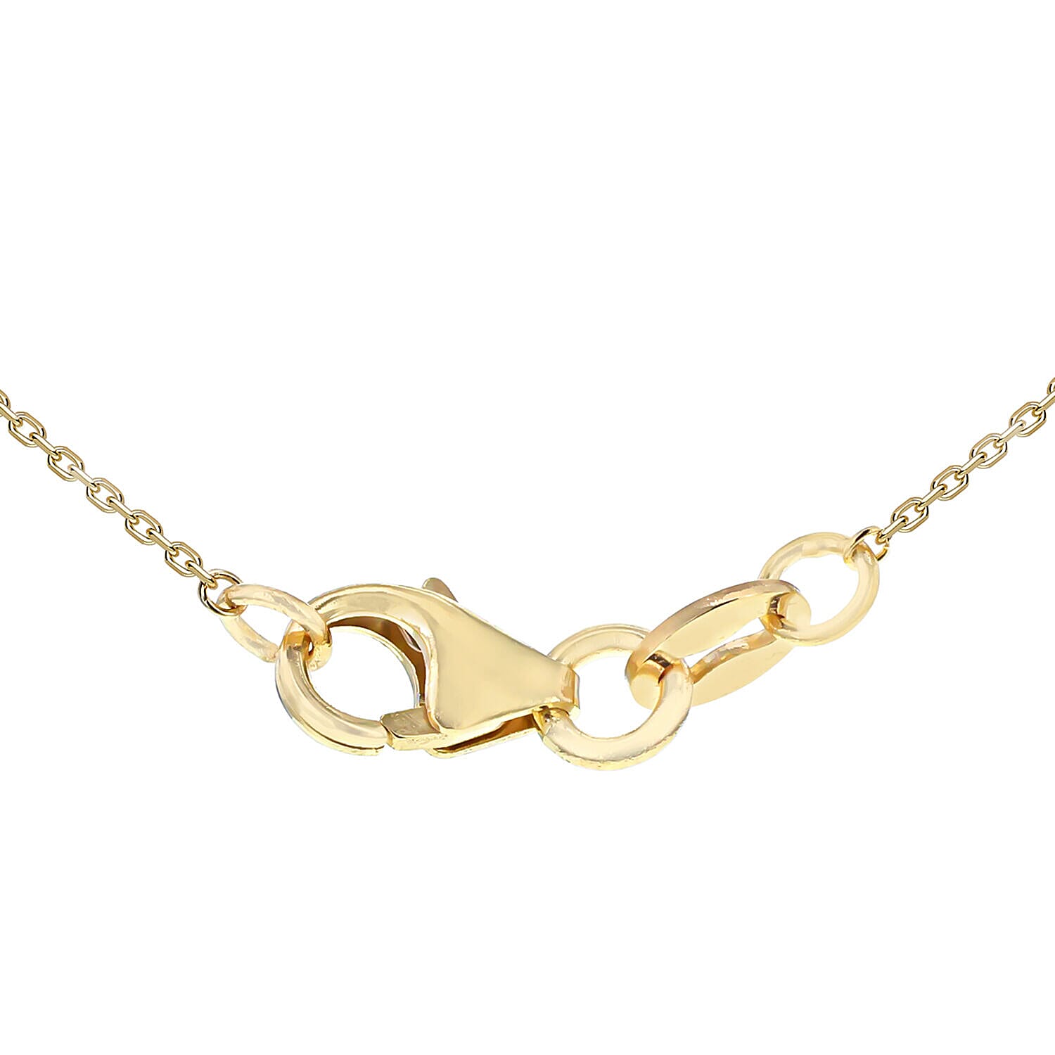 9K Two Colour Gold 14mm Linked Bevelled Rings Necklace 18 Inch 7343587 2