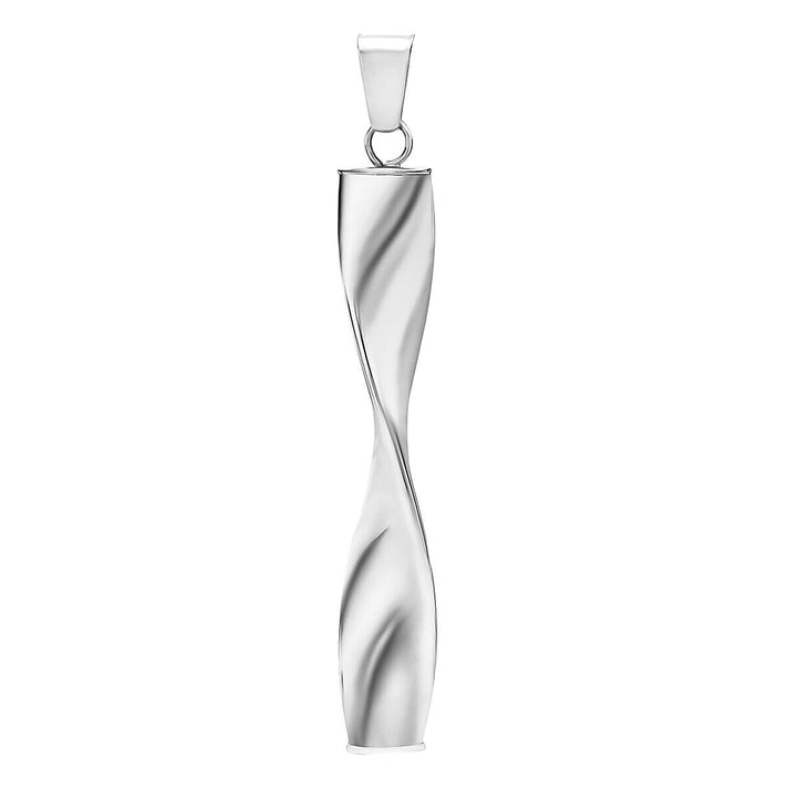 9K White Gold 6mm x 44mm Twist Drop Pendant 7343911 1
