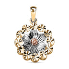 Vicenza Closeout - 9K White, Rose & Yellow Gold Floral Pendant