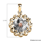 Vicenza Closeout - 9K White, Rose & Yellow Gold Floral Pendant