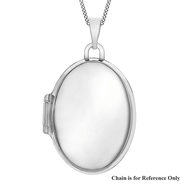9K White Gold 17mm x 24mm Oval Polished Locket 7343917 2
