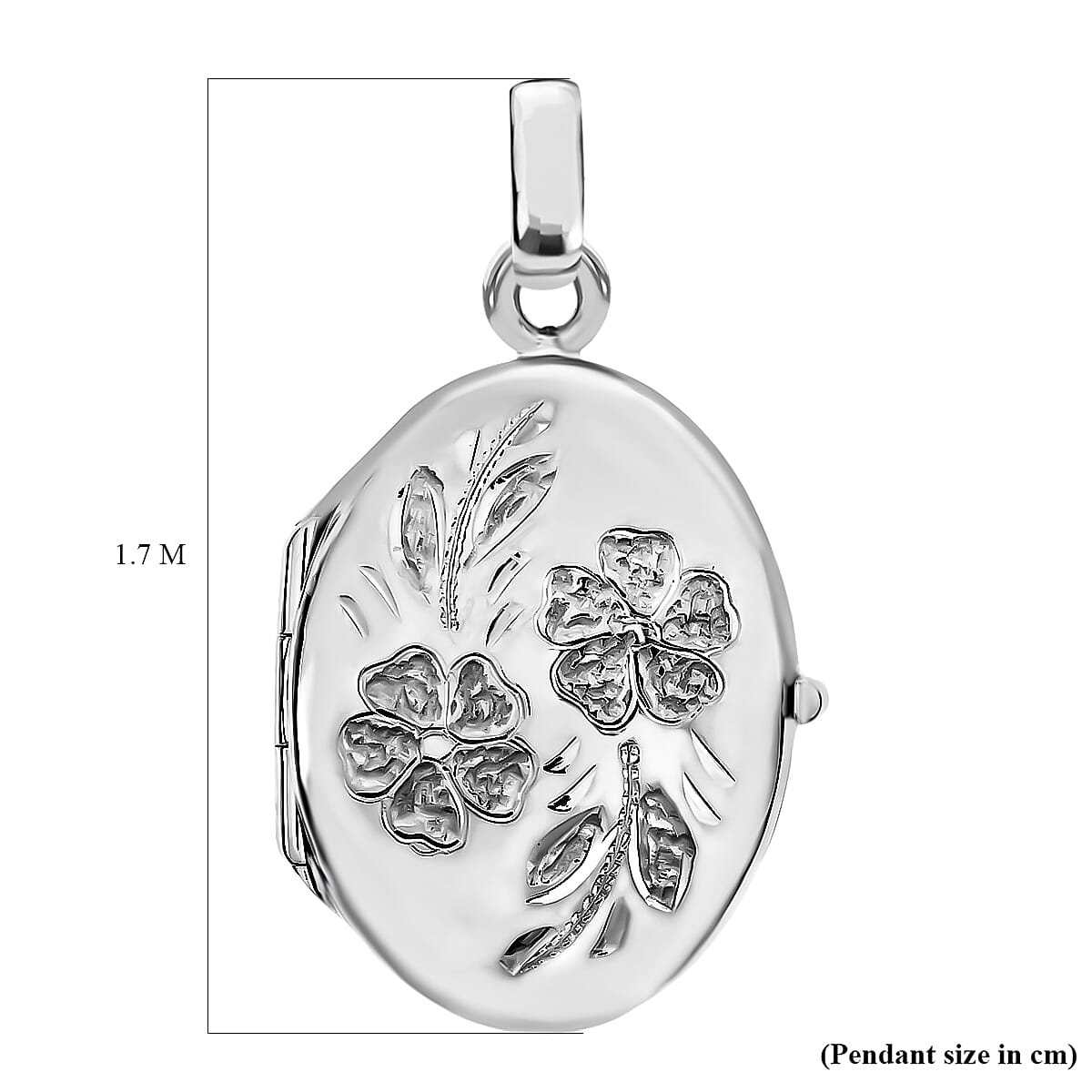 9K White Gold 17mm x 24mm Daisy Detail Oval Locket 7343914 4