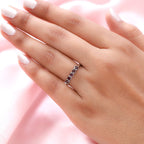 Close Out- 9K White Gold Purple Diamond 5 Stone Ring 0.50 Ct.