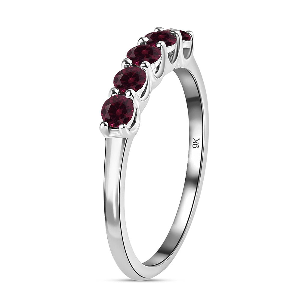 Close Out- 9K White Gold Purple Diamond 5 Stone Ring 0.50 Ct.