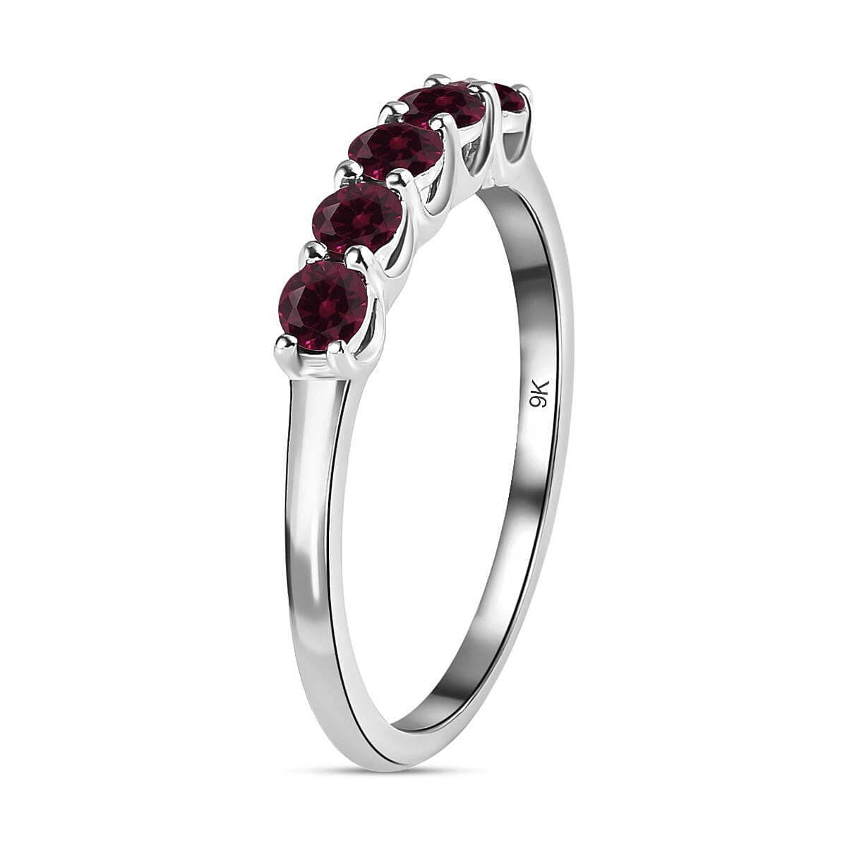 Close Out- 9K White Gold Purple Diamond 5 Stone Ring 0.50 Ct. 7072823 7