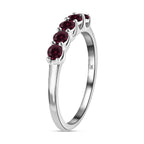 Close Out- 9K White Gold Purple Diamond 5 Stone Ring 0.50 Ct.