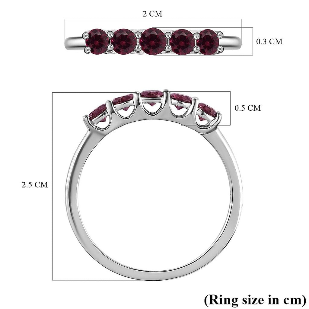 Close Out- 9K White Gold Purple Diamond 5 Stone Ring 0.50 Ct.