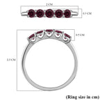 Close Out- 9K White Gold Purple Diamond 5 Stone Ring 0.50 Ct.