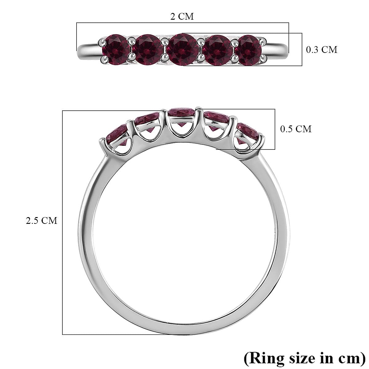Close Out- 9K White Gold Purple Diamond 5 Stone Ring 0.50 Ct. 7072823 11