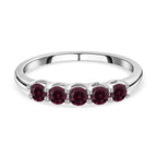 Close Out- 9K White Gold Purple Diamond 5 Stone Ring 0.50 Ct.