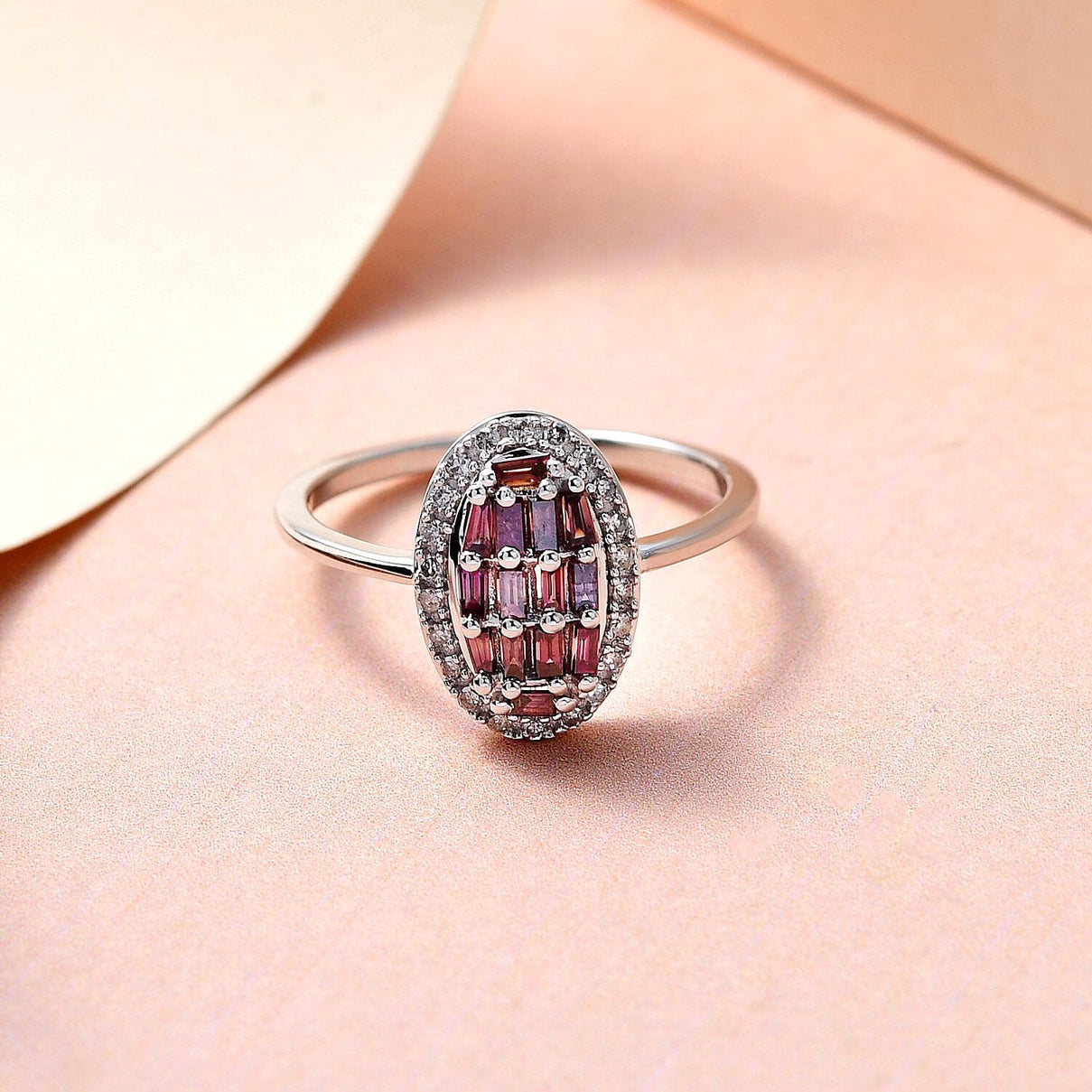 9K White Gold Purple Diamond and White Diamond Ring 0.34 Ct. 7235658 2