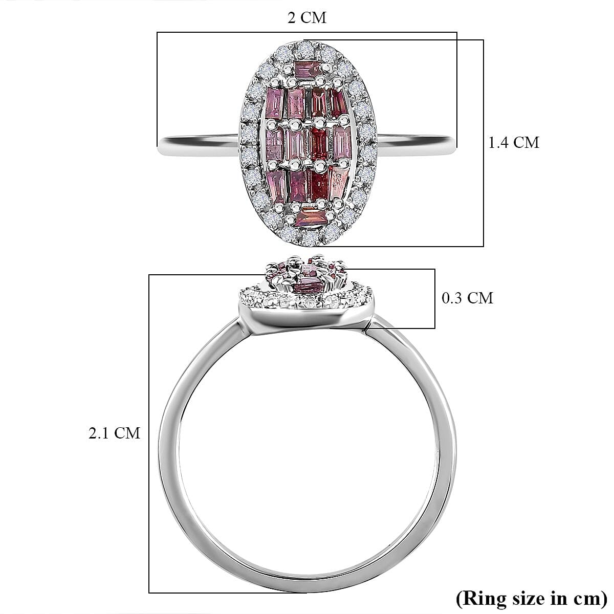 9K White Gold Purple Diamond and White Diamond Ring 0.34 Ct. 7235658 6