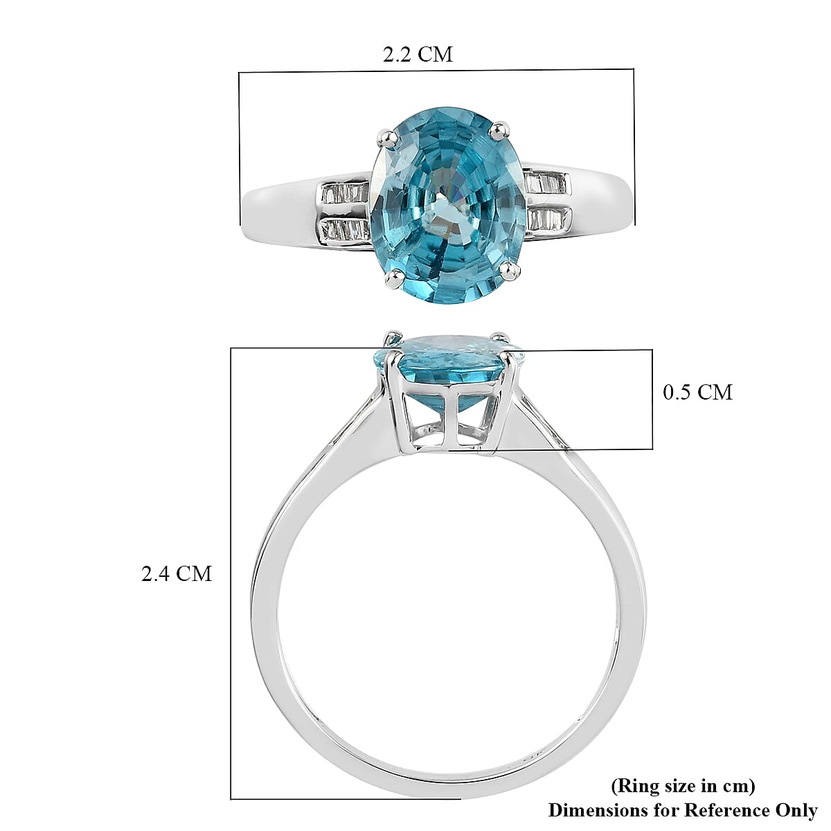9K White Gold Ratanakiri Blue Zircon and Diamond Ring 4.19 Ct. 7887333 5