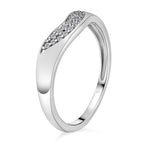 9K White Gold SGL Certified Diamond (G-H) Wishbone Ring 0.10 Ct