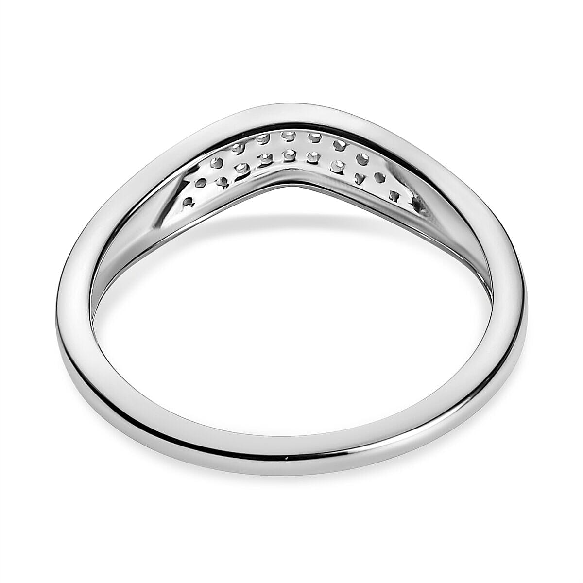 0.10 Ct SGL Certified Diamond I3 GH Wishbone Stacking Ring in 9K White Gold 7371670 8
