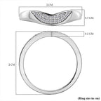9K White Gold SGL Certified Diamond (G-H) Wishbone Ring 0.10 Ct
