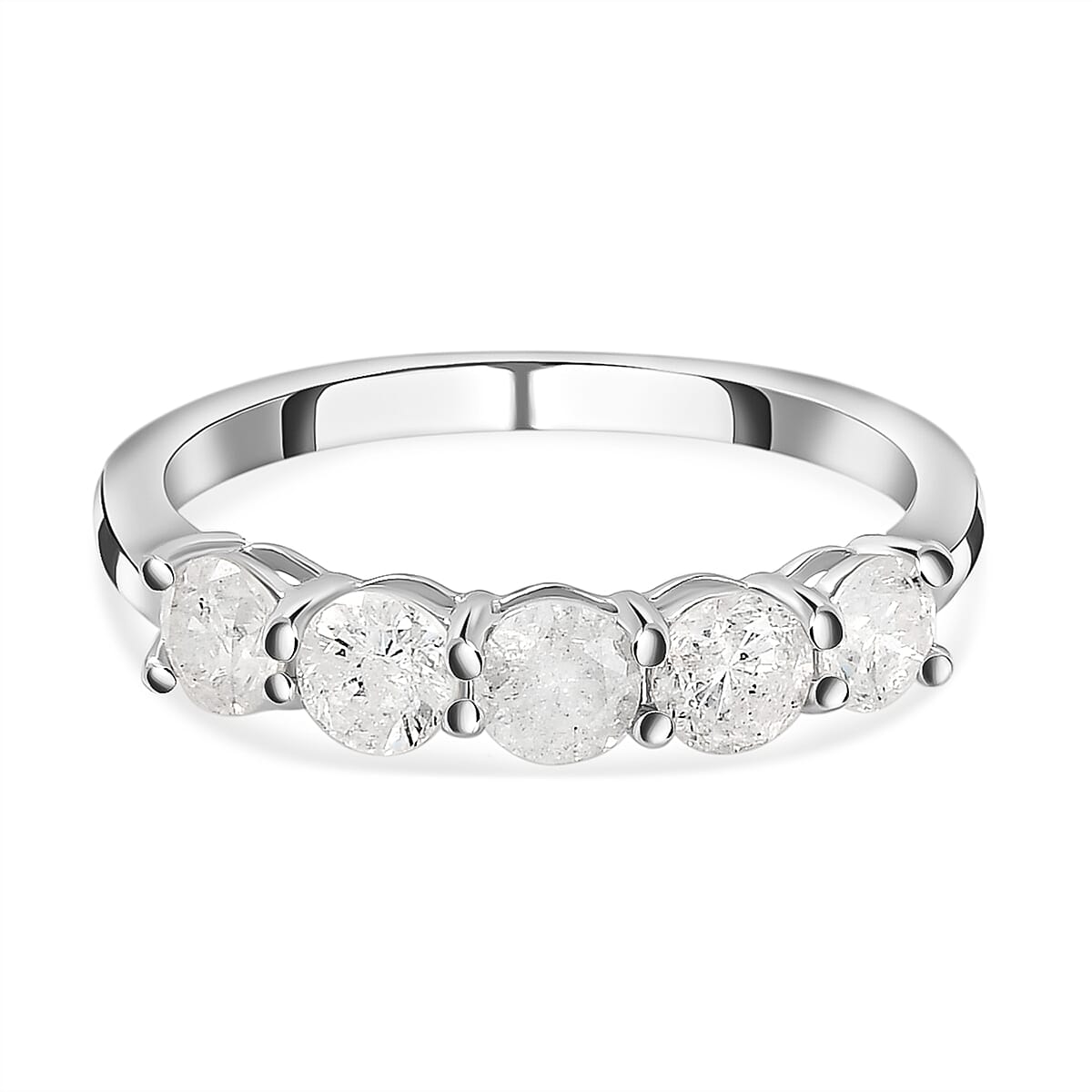 9K White Gold SGL Certified Diamond (G-H) 5 Stone Ring 1.00 Ct. 8730805 0