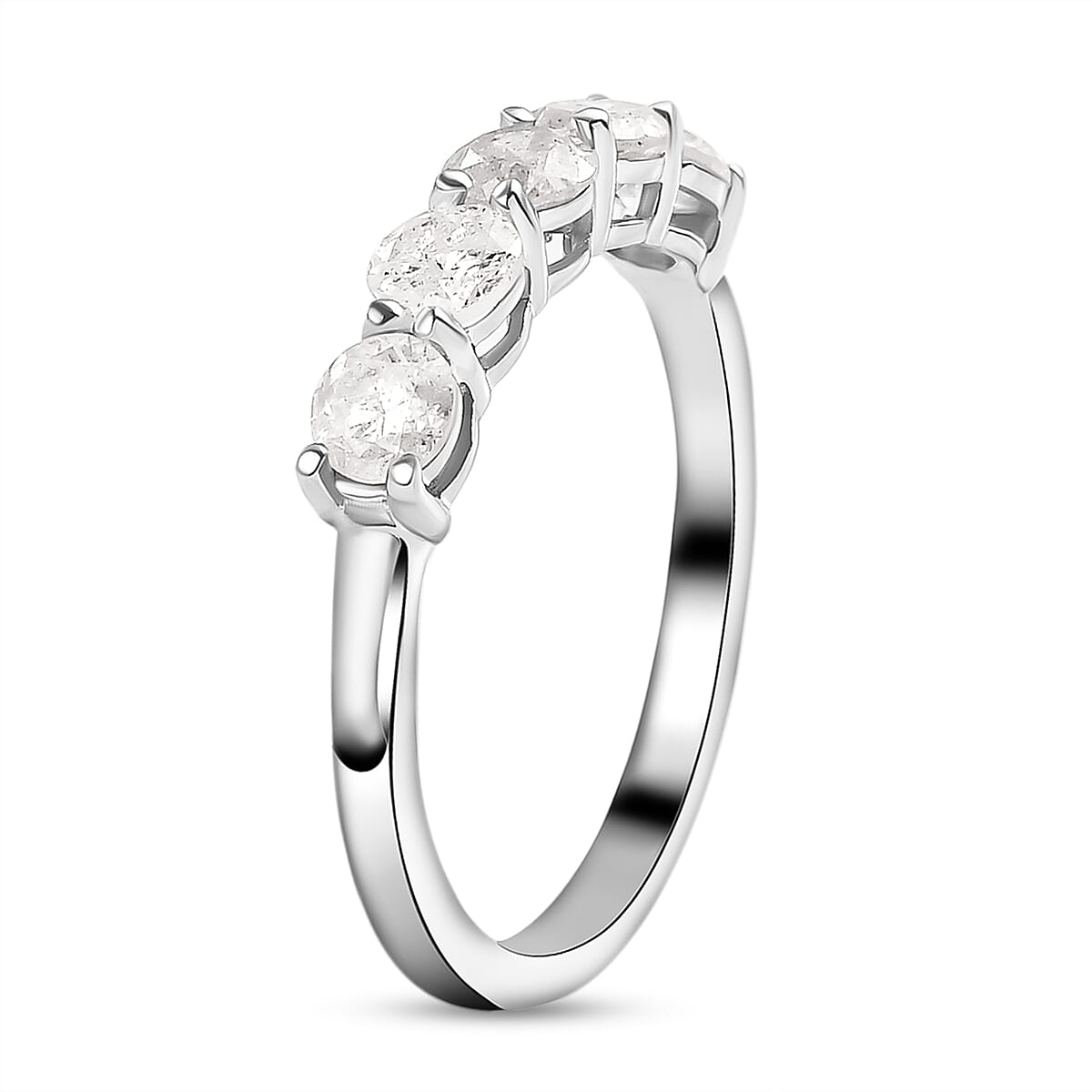 9K White Gold SGL Certified Diamond (G-H) 5 Stone Ring 1.00 Ct. 8730805 4