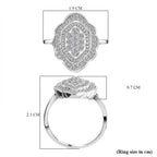 9K White SGL Certified Gold Diamond (G-H) Cluster Ring 0.53 Ct.