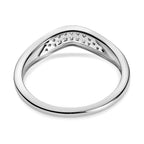 9K White Gold SGL Certified Diamond (G-H) Wishbone Ring 0.10 Ct