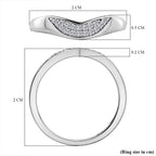 9K White Gold SGL Certified Diamond (G-H) Wishbone Ring 0.10 Ct